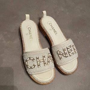 Tweed Chanel mules